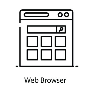 Web tarayıcı, arama çubuğu modern düz stil web sörfü 