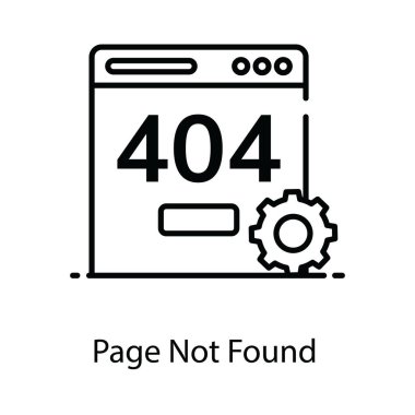 Sayfa bulunamadı, düzenlenebilir biçimdeki ağ uyarısının düz vektörü 