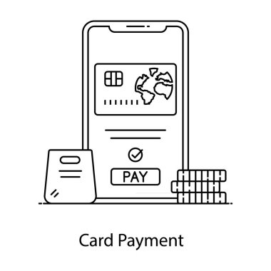Kart ödeme düz vektör tasarımı