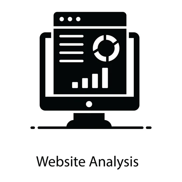 Bedrijfsgegevens Een Computer Met Website Analyse Concept — Stockvector