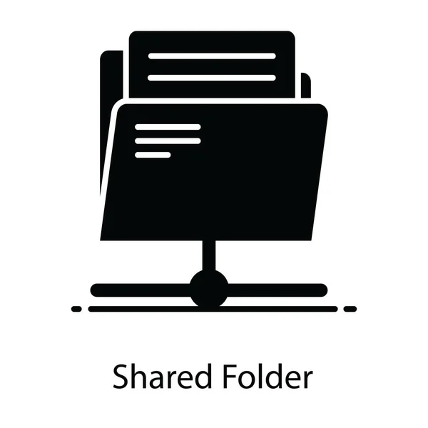 Mobileshared Folder Icon Design Vettore Concettuale Condivisione Dei Dati — Vettoriale Stock