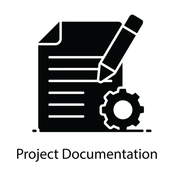 Gestión Proyectos Archivo Con Configuración Archivo Edición Engranajes Lápices — Vector de stock