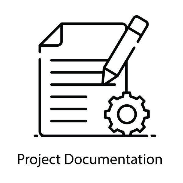 Gestión Proyectos Archivo Con Configuración Archivo Edición Engranajes Lápices — Vector de stock