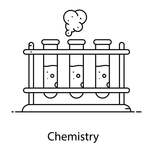 Тестові Трубки Лабораторних Зразків Значок Хімії Плоскому Дизайні — стоковий вектор