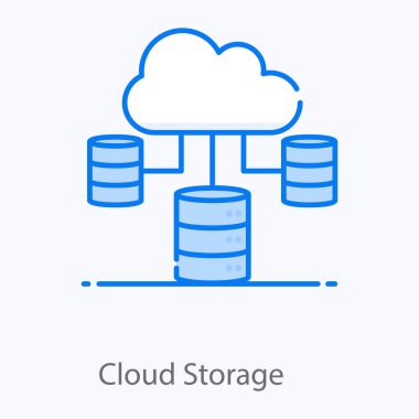 Bulut depolama simgesini gösteren veritabanı rafı bağlandı