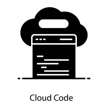 Bulut iyi özelleştirme kodlaması, temiz kod vektör tasarımının düz simgesi 