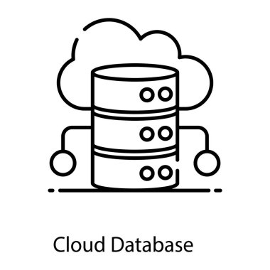 Bulut veritabanı vektörünü tasvir eden veritabanı rafının simgesi 
