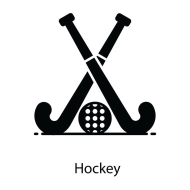 Mobil Hokey sopa ile top, hokey oyun simgesi düz vektör 