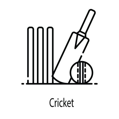 Kriket ikonunu temsil eden tahta bir sopa ve top.