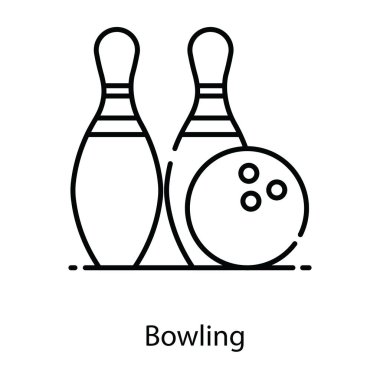 Eğlence amaçlı bir aktivite ya da spor, bowling oyunu simgesi