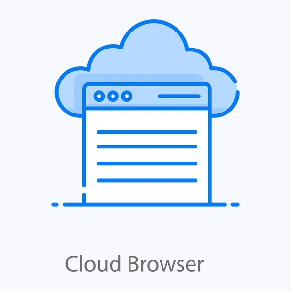 Webseite Mit Cloud Kennzeichnungskonzept Des Cloud Browser Symbols — Stockvektor