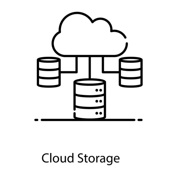Datenbank Rack Mit Cloud Verbunden Zeigt Cloud Speicher Symbol — Stockvektor