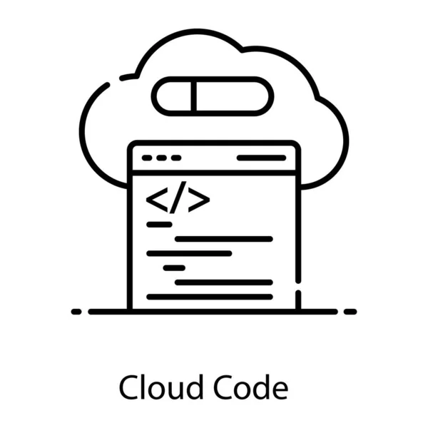 Cloud Buona Personalizzazione Della Codifica Icona Piatta Progettazione Vettoriale Codice — Vettoriale Stock