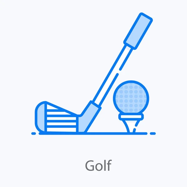 Golfstick Met Bal Golftee Golficoon Vlakke Vector — Stockvector