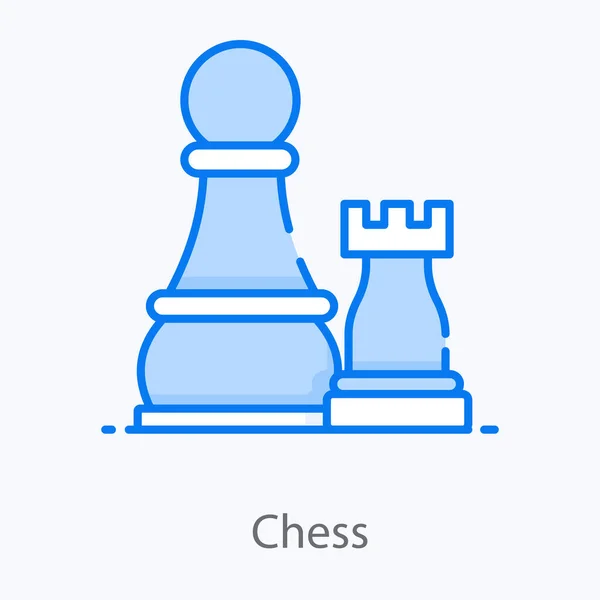 Шаховий Тур Пішаками Значок Настільної Гри Плоскому Дизайні — стоковий вектор