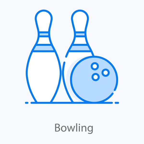 Eine Freizeitaktivität Oder Sport Bowlingspiel Ikone — Stockvektor