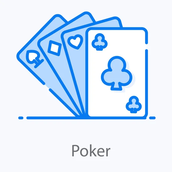 Plochá Ikona Hrací Karty Vektor Pokeru — Stockový vektor