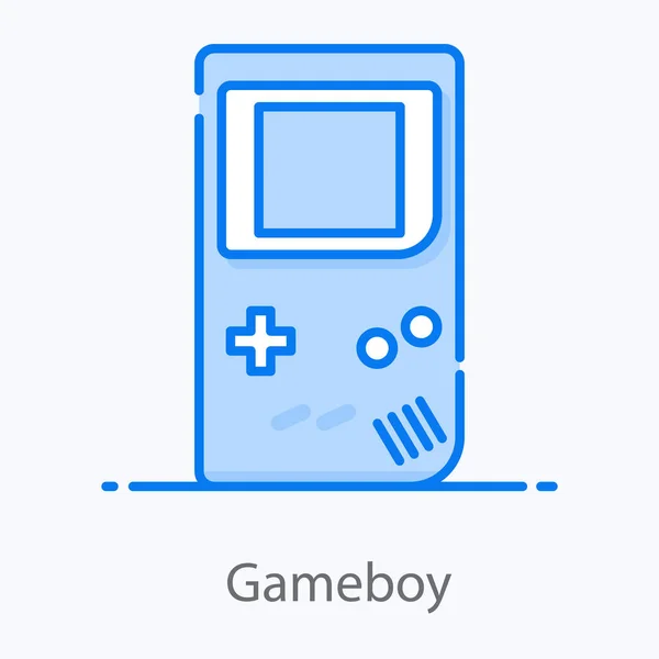 Draagbare Video Game Gameboy Icoon Plat Ontwerp — Stockvector