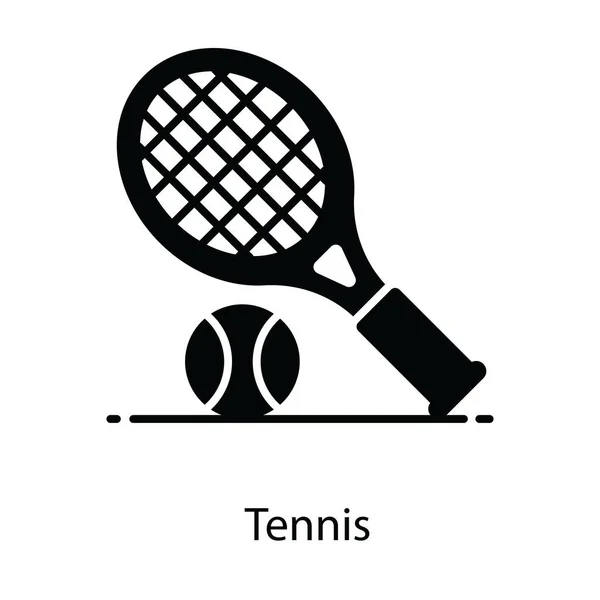 Mobilikon Racket Med Boll Platt Stil Tennis — Stock vektor