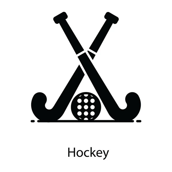 Mobilehockey Клюшки Мячом Иконка Игры Прямоугольник — стоковый вектор