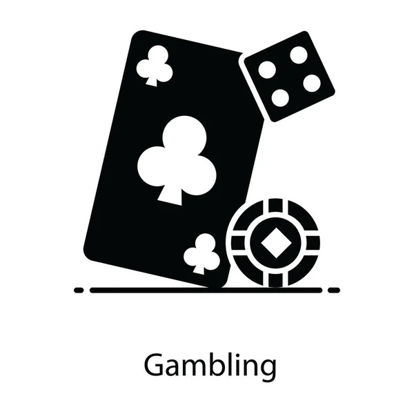 Flaches Symbol Einer Spielkarte Glücksspiel Vektor — Stockvektor