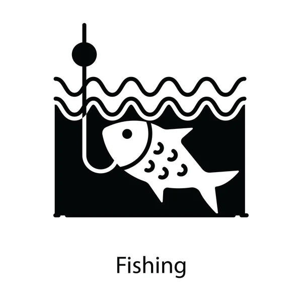 Ember Fogása Hal Halászati Ikon Fogalma — Stock Vector