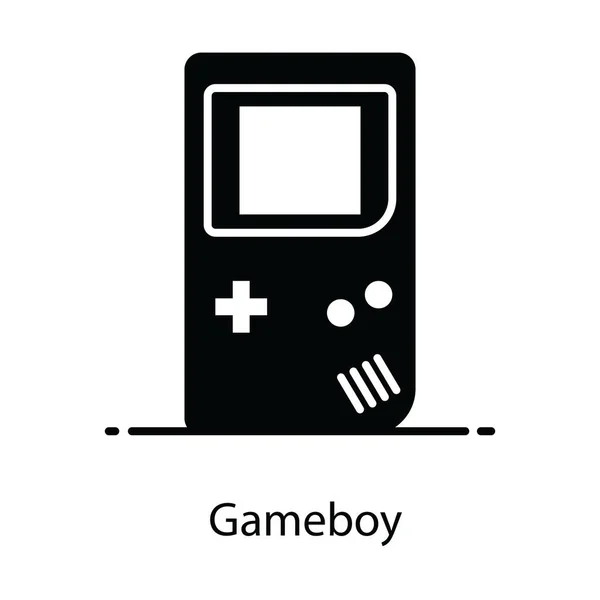 Draagbare Video Game Gameboy Icoon Plat Ontwerp — Stockvector