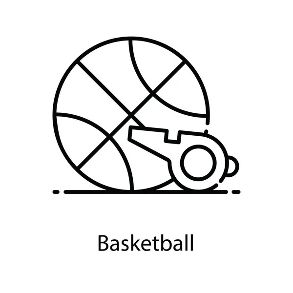 Mobiletrendyフラットデザインのバスケットボールアイコン — ストックベクタ