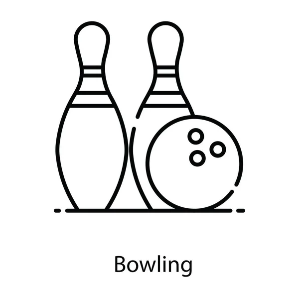 Eine Freizeitaktivität Oder Sport Bowlingspiel Ikone — Stockvektor