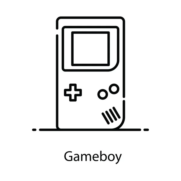 Draagbare Video Game Gameboy Icoon Plat Ontwerp — Stockvector