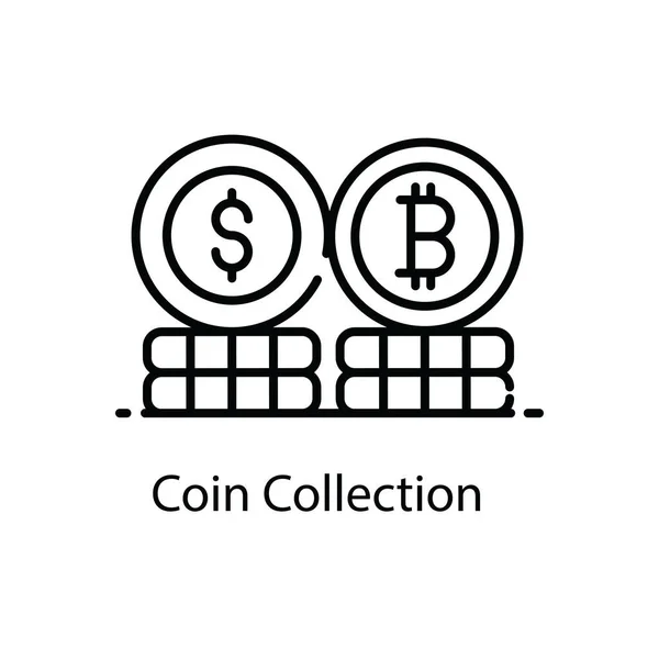 Bitcoin Dollárral Mutatja Különböző Valuta Érmék Gyűjtemény Hoppy Ikon — Stock Vector