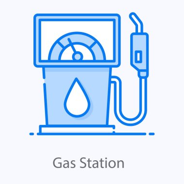Benzin istasyonu simgesi, gaz dağıtıcısının modern düz stil vektörü 