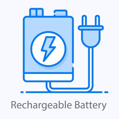 Şarj etmek için pil, modaya uygun düz stil şarj edilebilir pilin bir simge tasarımı 