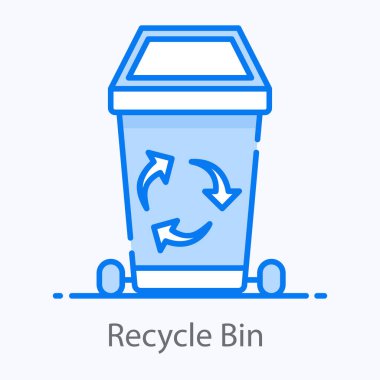 Çöp kutusunda geri dönüşümsüz ok, geri dönüşüm kutusunun vektör tasarımı 