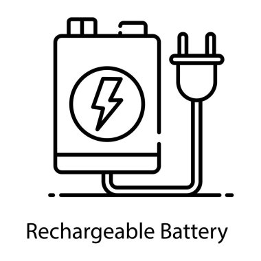 Şarj etmek için pil, modaya uygun düz stil şarj edilebilir pilin bir simge tasarımı 