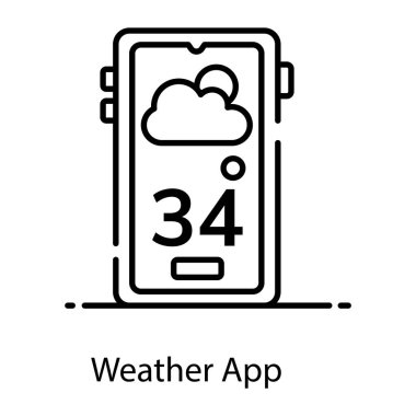 Hava durumu uygulaması vektör biçimi, akıllı telefon hava durumu uygulaması düzenlenebilir biçiminde 
