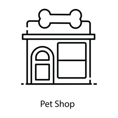 Evcil hayvan dükkanının modern düz tasarım simgesi, düzenlenebilir vektör 