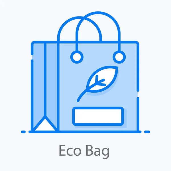 Σχεδιασμός Φορέα Eco Bag Επίπεδο Εικονίδιο Επαναχρησιμοποιήσιμης Σακούλας — Διανυσματικό Αρχείο