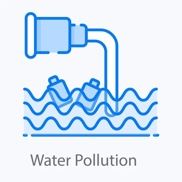 Eine Ikone Der Wasserverschmutzung Ein Trendiges Symbol Der Wasserverschmutzung Editierbarem — Stockvektor