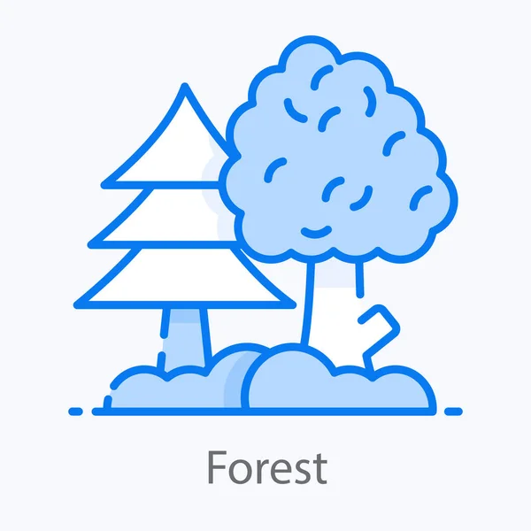 Σχεδιασμός Διανύσματος Δάσους Θάμνων Άγριων Δένδρων — Διανυσματικό Αρχείο