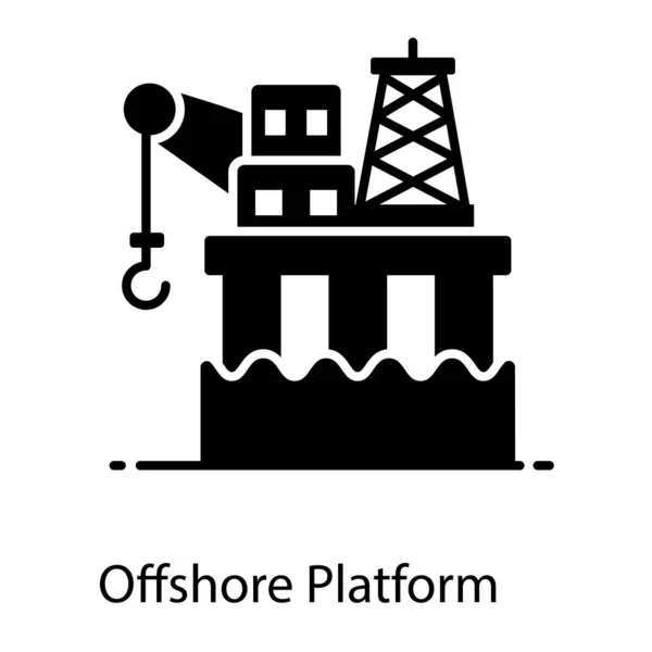 Módní Design Ikon Offshore Platformy Návrh Vektoru Vrtacích Strojů — Stockový vektor