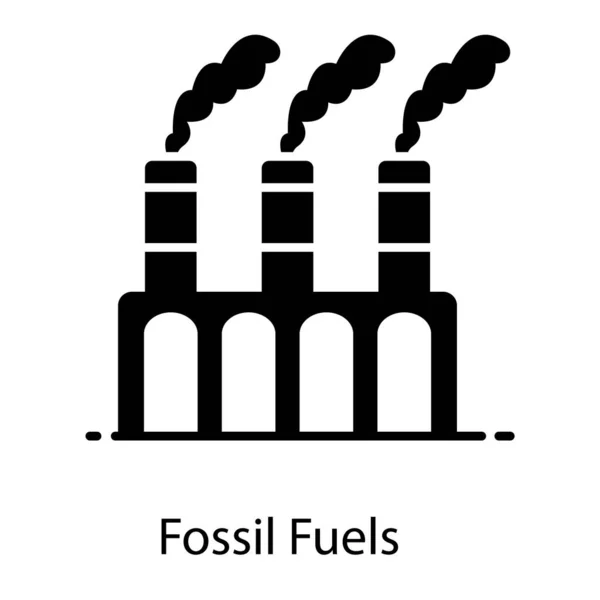 Combustibles Fósiles Icono Del Diseño Industria Extracción Petróleo Estilo Editable — Vector de stock