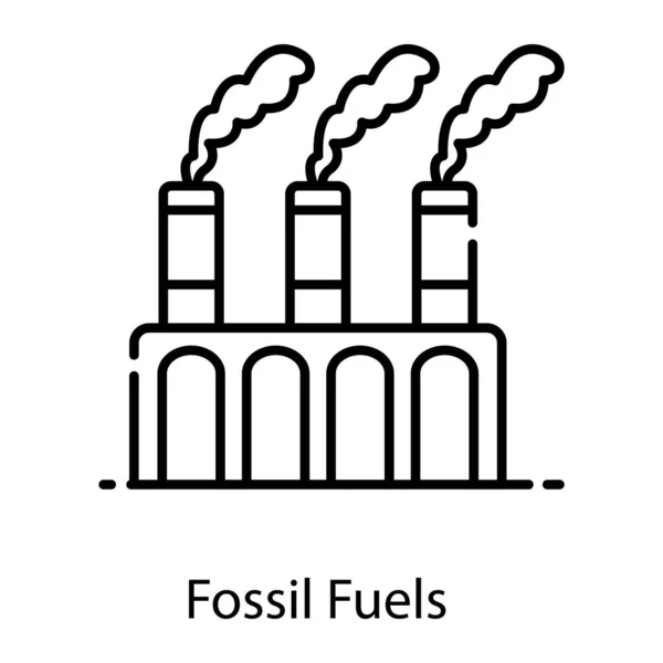 Combustibles Fósiles Icono Del Diseño Industria Extracción Petróleo Estilo Editable — Vector de stock