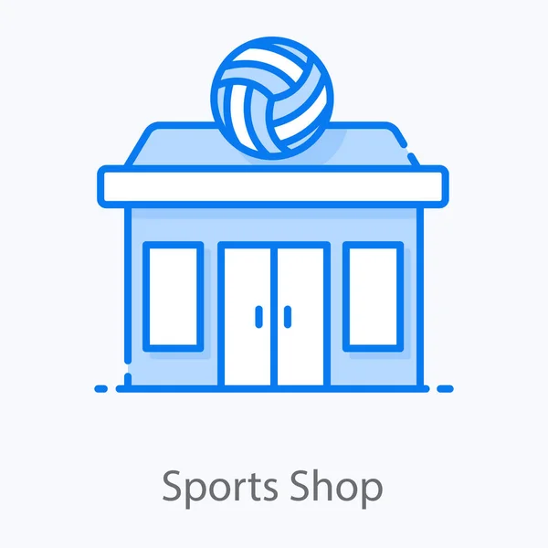 Ball Shop Architecture Showcasing Sports Shop Icon — Stock Vector