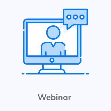 Tartışma ya da eğitim konferansı, webinar simgesi 