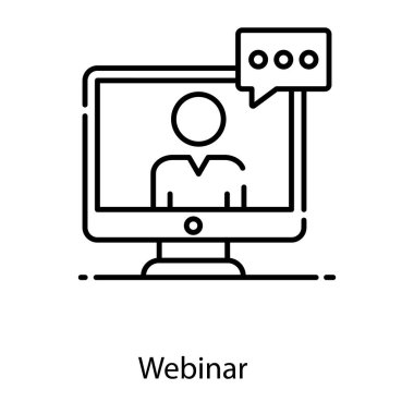 Tartışma ya da eğitim konferansı, webinar simgesi 