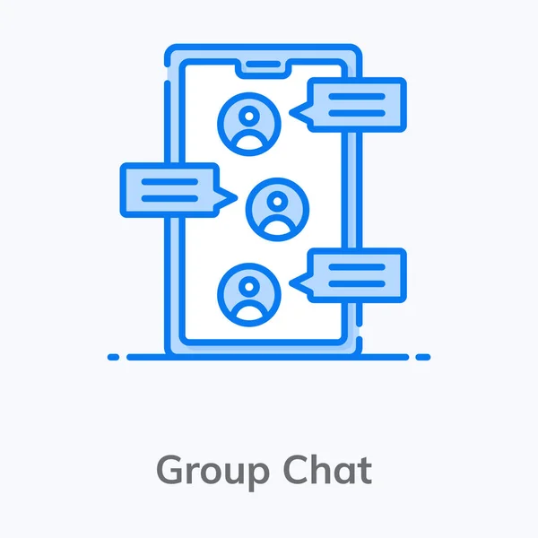 Podstawowe Bąbelki Mowy Osobami Koncepcja Czatu Grupowego Nowoczesnym Stylu Płaskim — Wektor stockowy