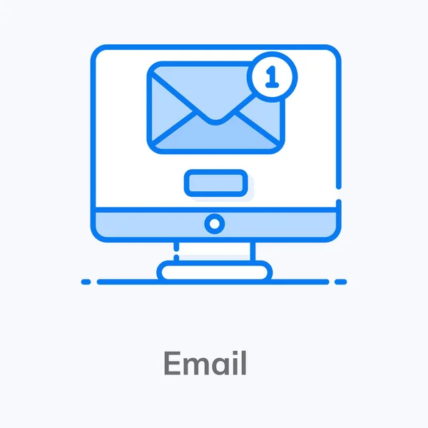 Alapüzenet Értesítés Számítógépen Belül Email Modern Lapos Stílusban — Stock Vector