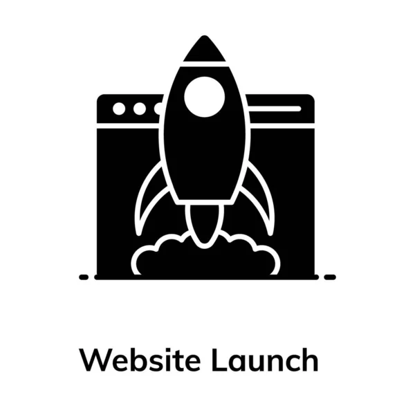 Basic Rgban Icon Design Rocket Website Website Launch Trendy Flat — Stock Vector