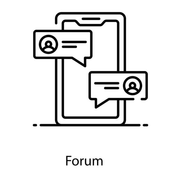 Bulles Vocales Avec Téléphone Portable Représentant Icône Forum Communication Mobile — Image vectorielle